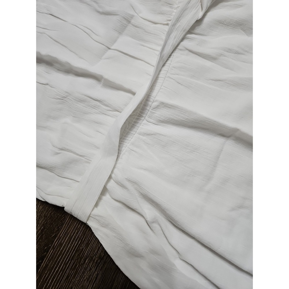 Talbots White Cotton Gauze Square Neck Embroidered Belted‎ Dress Size 4 - Picture 5 of 12